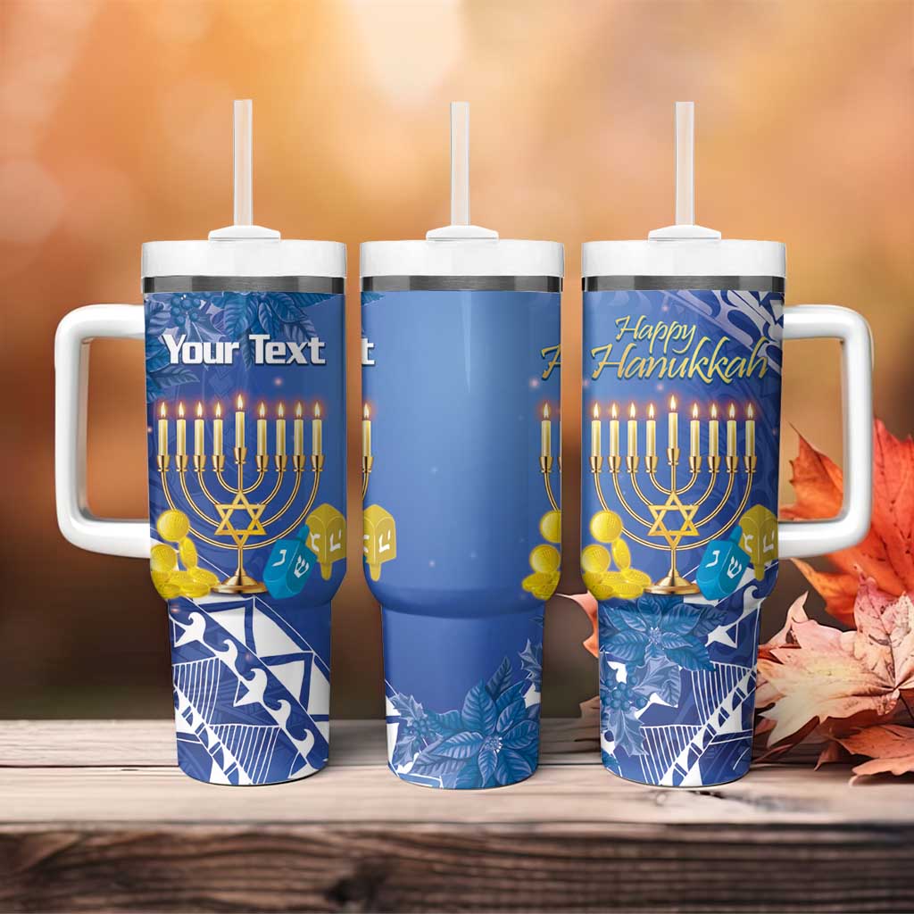 Personalised Hanukkah Jewish Festival Tumbler With Handle It's Lit - Polynesian Pattern LT14 - Polynesian Pride