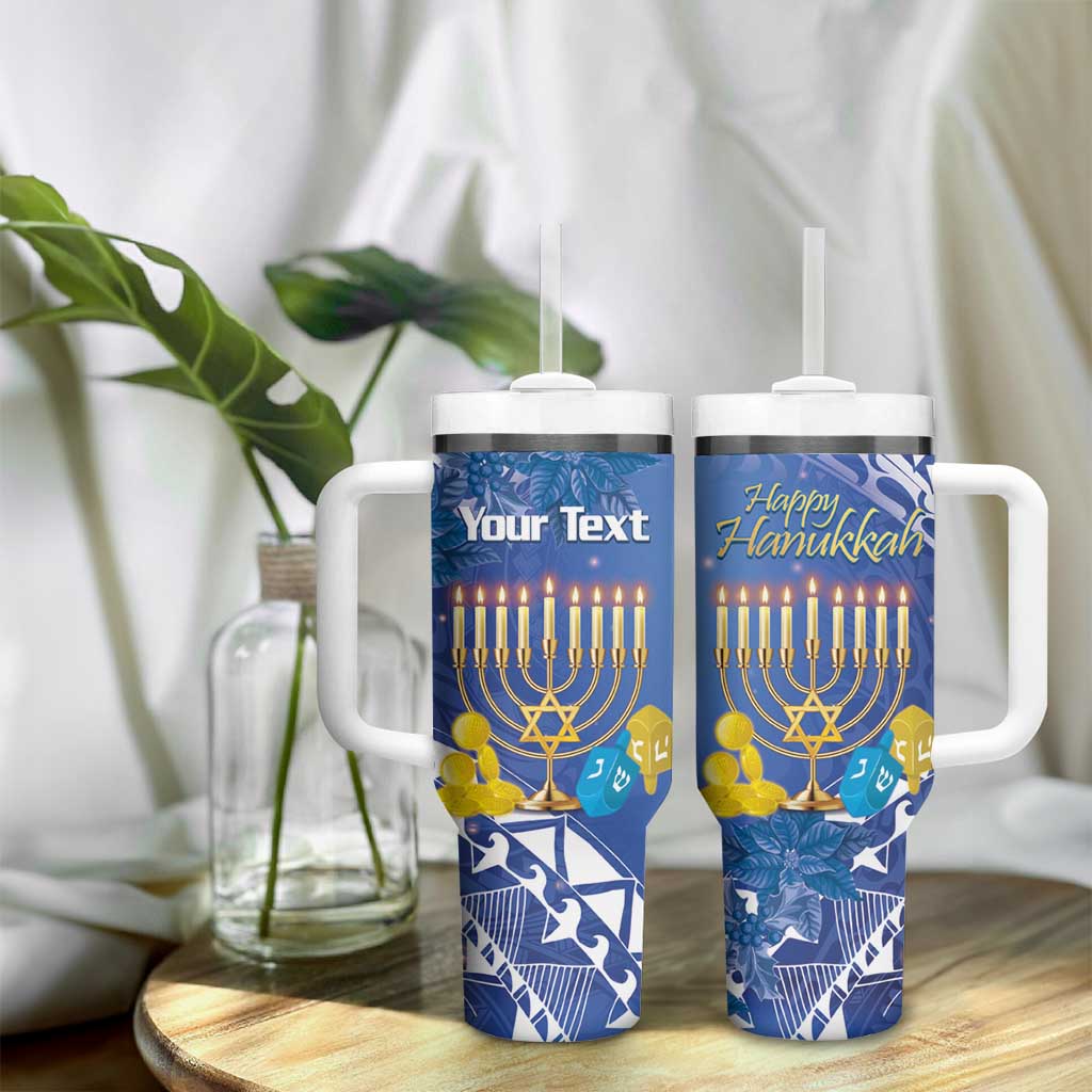 Personalised Hanukkah Jewish Festival Tumbler With Handle It's Lit - Polynesian Pattern LT14 - Polynesian Pride