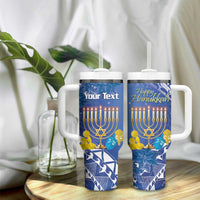 Personalised Hanukkah Jewish Festival Tumbler With Handle It's Lit - Polynesian Pattern LT14 - Polynesian Pride