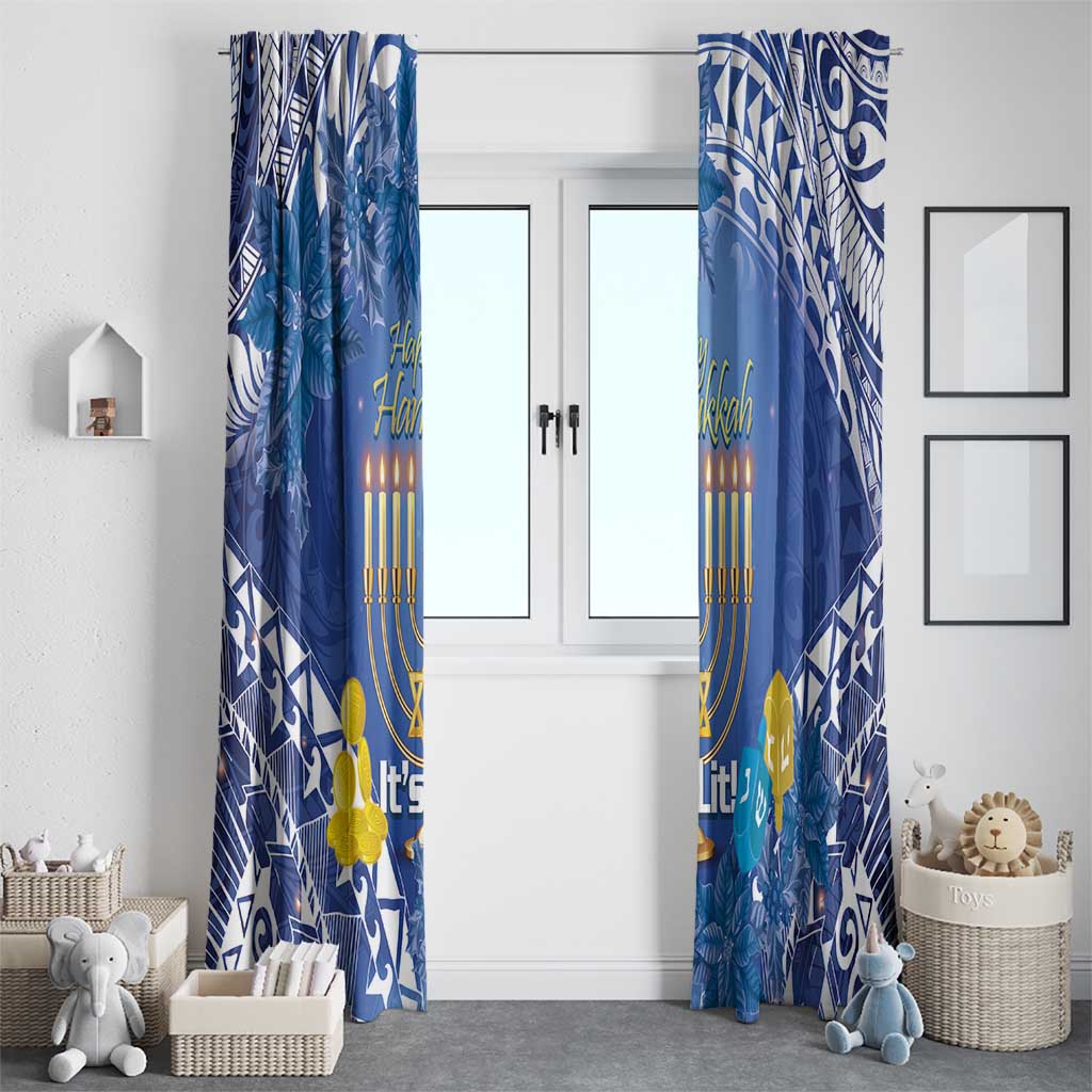 Hanukkah Jewish Festival Window Curtain It's Lit - Polynesian Pattern LT14 - Polynesian Pride