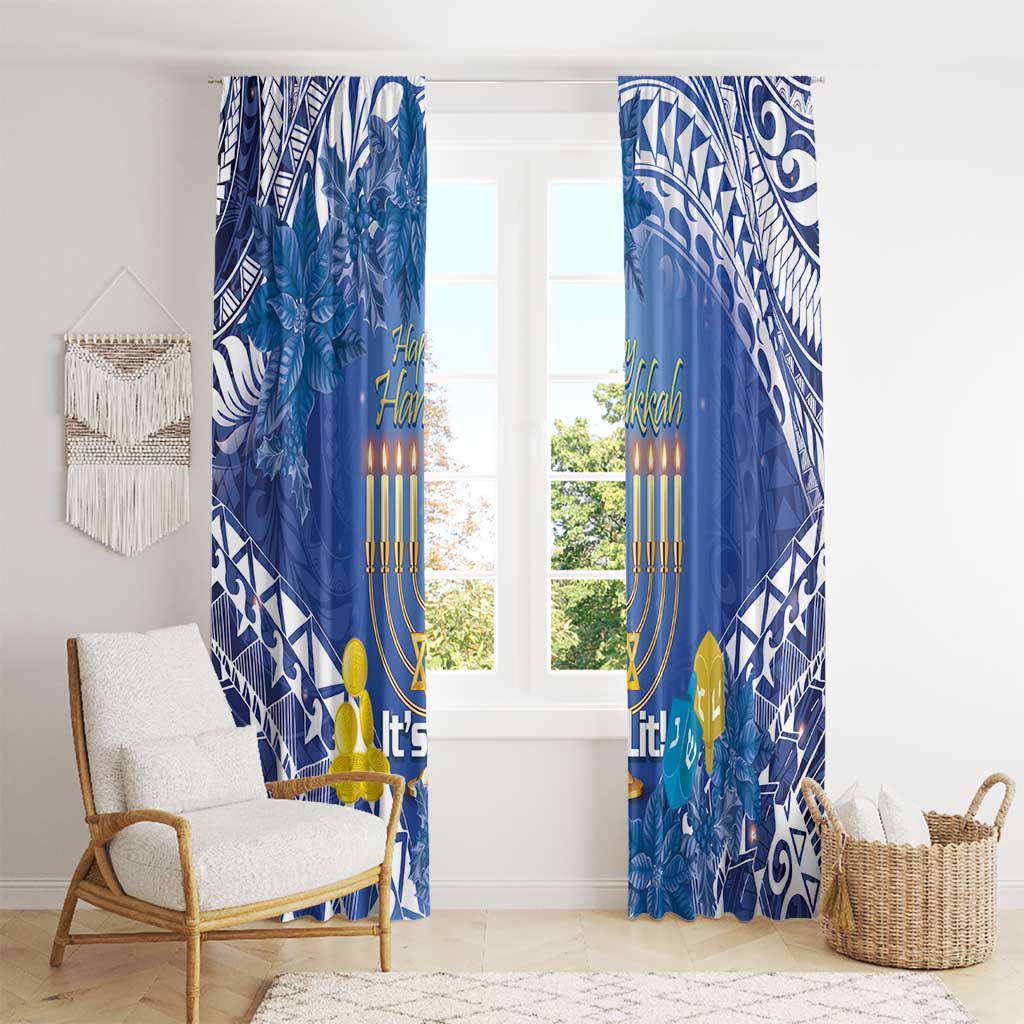 Hanukkah Jewish Festival Window Curtain It's Lit - Polynesian Pattern LT14 - Polynesian Pride