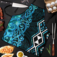 Turquoise Aotearoa Apron Taniko Motifs With Paua Shell Kowhaiwhai - Polynesian Pride