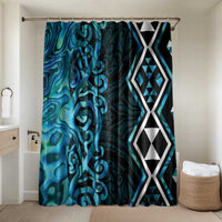 Turquoise Aotearoa Bathroom Set Taniko Motifs With Paua Shell Kowhaiwhai - Polynesian Pride
