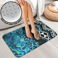 Turquoise Aotearoa Bathroom Set Taniko Motifs With Paua Shell Kowhaiwhai - Polynesian Pride