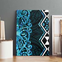 Turquoise Aotearoa Canvas Wall Art Taniko Motifs With Paua Shell Kowhaiwhai LT14 - Polynesian Pride