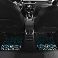 Turquoise Aotearoa Car Mats Taniko Motifs With Paua Shell Kowhaiwhai LT14 Set 2pcs - Back Turquoise - Polynesian Pride