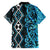 Turquoise Aotearoa Family Matching Long Sleeve Bodycon Dress and Hawaiian Shirt Taniko Motifs With Paua Shell Kowhaiwhai