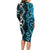 Turquoise Aotearoa Family Matching Long Sleeve Bodycon Dress and Hawaiian Shirt Taniko Motifs With Paua Shell Kowhaiwhai