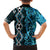 Turquoise Aotearoa Family Matching Off Shoulder Maxi Dress and Hawaiian Shirt Taniko Motifs With Paua Shell Kowhaiwhai