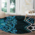 Turquoise Aotearoa Round Carpet Taniko Motifs With Paua Shell Kowhaiwhai