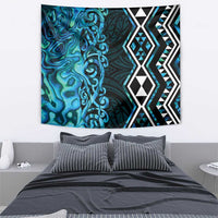Turquoise Aotearoa Tapestry Taniko Motifs With Paua Shell Kowhaiwhai
