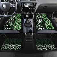 Green Aotearoa Car Mats Taniko Motifs With Paua Shell Kowhaiwhai LT14 Set 4pcs Green - Polynesian Pride