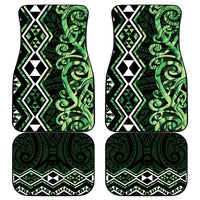 Green Aotearoa Car Mats Taniko Motifs With Paua Shell Kowhaiwhai LT14 - Polynesian Pride