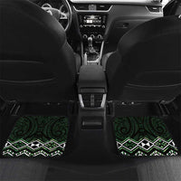 Green Aotearoa Car Mats Taniko Motifs With Paua Shell Kowhaiwhai LT14 Set 2pcs - Back Green - Polynesian Pride