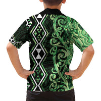 Green Aotearoa Hawaiian Shirt Taniko Motifs With Paua Shell Kowhaiwhai LT14 - Polynesian Pride