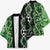 Green Aotearoa Kimono Taniko Motifs With Paua Shell Kowhaiwhai - Polynesian Pride