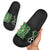 Green Aotearoa Slide Sandals Taniko Motifs With Paua Shell Kowhaiwhai - Polynesian Pride