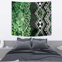 Green Aotearoa Tapestry Taniko Motifs With Paua Shell Kowhaiwhai