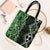 Green Aotearoa Tote Bag Taniko Motifs With Paua Shell Kowhaiwhai - Polynesian Pride