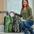 Green Aotearoa Travel Bag Taniko Motifs With Paua Shell Kowhaiwhai - Polynesian Pride