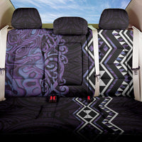 Purple Aotearoa Back Car Seat Cover Taniko Motifs With Paua Shell Kowhaiwhai