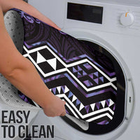 Purple Aotearoa Bathroom Set Taniko Motifs With Paua Shell Kowhaiwhai - Polynesian Pride