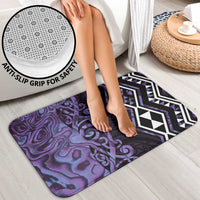 Purple Aotearoa Bathroom Set Taniko Motifs With Paua Shell Kowhaiwhai - Polynesian Pride