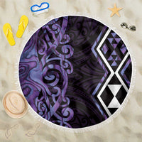 Purple Aotearoa Beach Blanket Taniko Motifs With Paua Shell Kowhaiwhai LT14 One Size 150cm Purple - Polynesian Pride