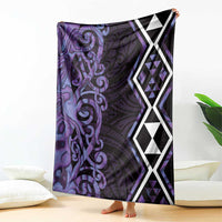 Purple Aotearoa Blanket Taniko Motifs With Paua Shell Kowhaiwhai LT14 - Polynesian Pride
