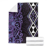 Purple Aotearoa Blanket Taniko Motifs With Paua Shell Kowhaiwhai LT14 - Polynesian Pride