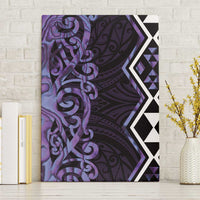 Purple Aotearoa Canvas Wall Art Taniko Motifs With Paua Shell Kowhaiwhai LT14 Without Frame Purple - Polynesian Pride