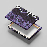 Purple Aotearoa Canvas Wall Art Taniko Motifs With Paua Shell Kowhaiwhai LT14 - Polynesian Pride