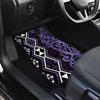 Purple Aotearoa Car Mats Taniko Motifs With Paua Shell Kowhaiwhai LT14 - Polynesian Pride