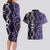 Purple Aotearoa Couples Matching Long Sleeve Bodycon Dress and Hawaiian Shirt Taniko Motifs With Paua Shell Kowhaiwhai