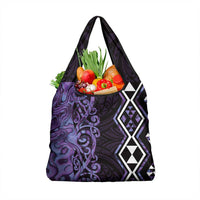 Purple Aotearoa Grocery Bag Taniko Motifs With Paua Shell Kowhaiwhai LT14 1-pack One Size Purple - Polynesian Pride