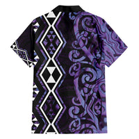 Purple Aotearoa Hawaiian Shirt Taniko Motifs With Paua Shell Kowhaiwhai LT14 - Polynesian Pride