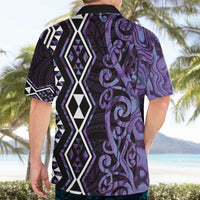 Purple Aotearoa Hawaiian Shirt Taniko Motifs With Paua Shell Kowhaiwhai LT14 - Polynesian Pride