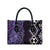 Purple Aotearoa Leather Bag Taniko Motifs With Paua Shell Kowhaiwhai - Polynesian Pride