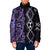 Purple Aotearoa Padded Jacket Taniko Motifs With Paua Shell Kowhaiwhai - Polynesian Pride