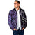 Purple Aotearoa Padded Jacket Taniko Motifs With Paua Shell Kowhaiwhai - Polynesian Pride
