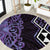 Purple Aotearoa Round Carpet Taniko Motifs With Paua Shell Kowhaiwhai