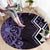 Purple Aotearoa Round Carpet Taniko Motifs With Paua Shell Kowhaiwhai