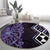 Purple Aotearoa Round Carpet Taniko Motifs With Paua Shell Kowhaiwhai