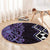 Purple Aotearoa Round Carpet Taniko Motifs With Paua Shell Kowhaiwhai