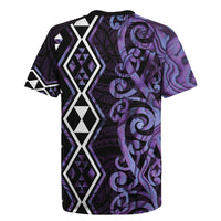Purple Aotearoa Rugby Jersey Taniko Motifs With Paua Shell Kowhaiwhai