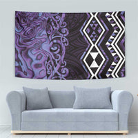 Purple Aotearoa Tapestry Taniko Motifs With Paua Shell Kowhaiwhai