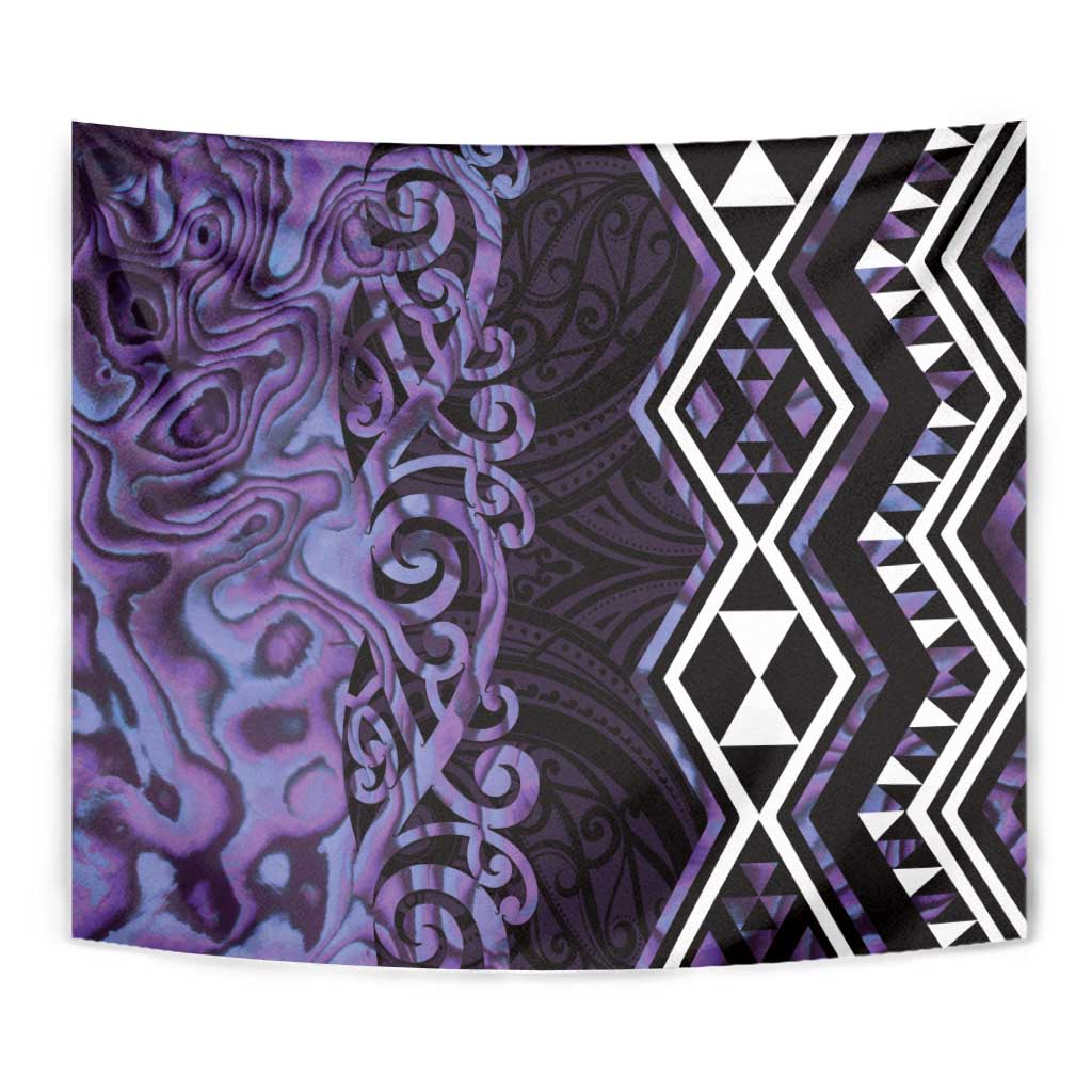 Purple Aotearoa Tapestry Taniko Motifs With Paua Shell Kowhaiwhai