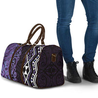 Purple Aotearoa Travel Bag Taniko Motifs With Paua Shell Kowhaiwhai - Polynesian Pride