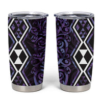 Purple Aotearoa Tumbler Cup Taniko Motifs With Paua Shell Kowhaiwhai LT14 Purple - Polynesian Pride