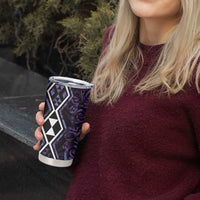 Purple Aotearoa Tumbler Cup Taniko Motifs With Paua Shell Kowhaiwhai LT14 - Polynesian Pride